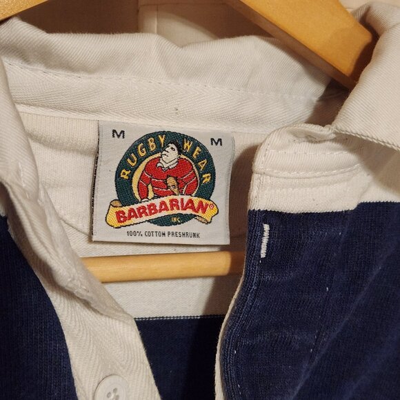 🏉 Barbarian Rugby Wear Heavyweight Stripe Shirt M Suffield Field Hockey #7 🏑 - Picture 5 of 6